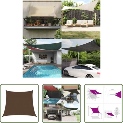 vidaXL Protezione dal sole -  Vela Parasole 160 g/m² Trapezio Marrone 4/5x4 m in HDPE