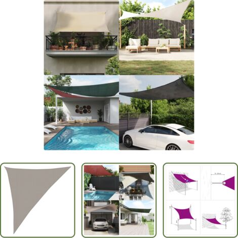 vidaXL Protezione dal sole -  Vela Parasole 160 g/m² Triangolare 3x4x5 m in HDPE