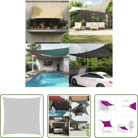 vidaXL Protezione dal sole -  Vela Parasole Grigio Chiaro 4x4 m 100% Poliestere Oxford