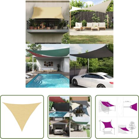 vidaXL Protezione dal sole -  Vela Parasole Sabbia 3x3x4,24 m 100% Poliestere Oxford