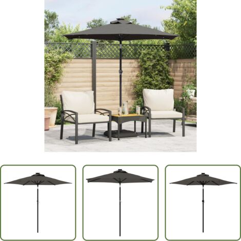 vidaXL Protezione dalla pioggia -  Ombrellone Giardino con Palo in Acciaio Antracite 225x225x212cm