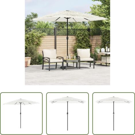 vidaXL Protezione dalla pioggia -  Ombrellone Giardino con Palo in Acciaio Bianco 248x248x248 cm