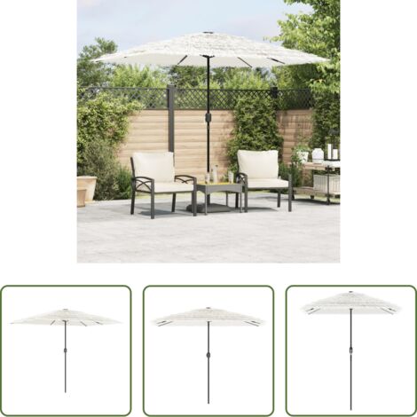 vidaXL Protezione dalla pioggia -  Ombrellone Giardino con Palo in Acciaio Bianco 300x200x250 cm