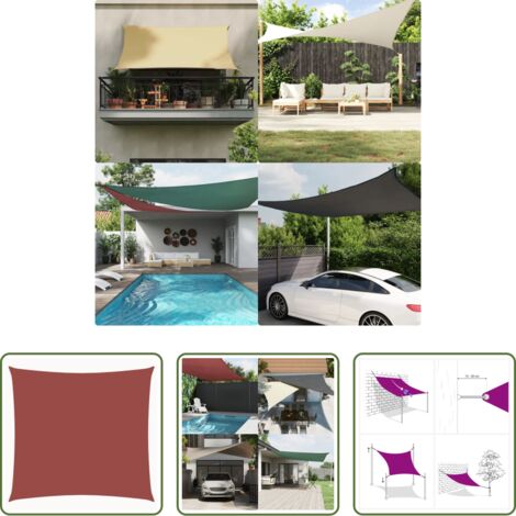 vidaXL Protezione dalla pioggia -  Vela Parasole in Tela Oxford Quadrata 4,5x4,5 m Terracotta