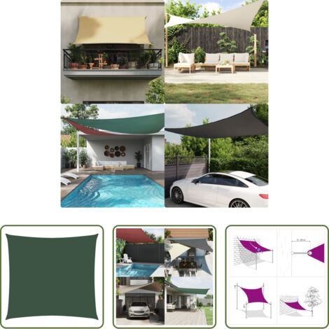 vidaXL Protezione dalla pioggia -  Vela Parasole in Tela Oxford Quadrata 4x4 m Verde Scuro