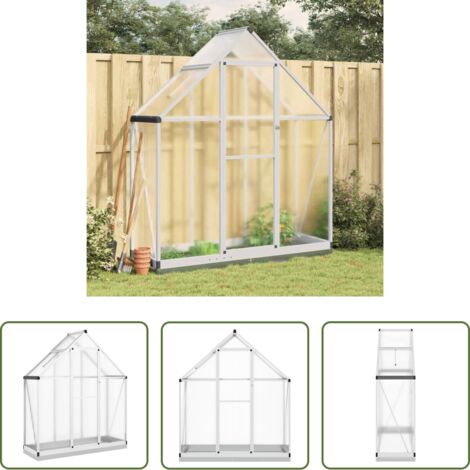 vidaXL Protezione piante -  Telaio Serra con Base Argento 169x58x202 cm in Alluminio