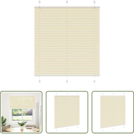 vidaXL Protezione solare -  Tenda Plissettata Crema 120x150 cm Larghezza Tessuto 119,4 cm