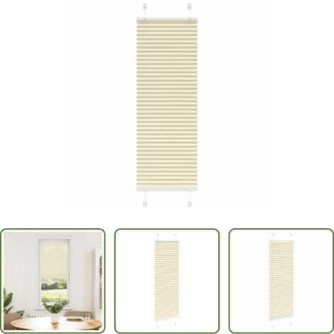 vidaXL Protezione solare -  Tenda Plissettata Crema 45x150 cm Larghezza Tessuto 44,4 cm
