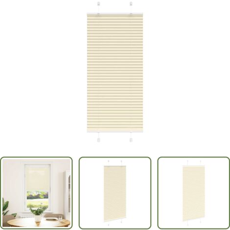 vidaXL Protezione solare -  Tenda Plissettata Crema 65x100 cm Larghezza Tessuto 64,4 cm