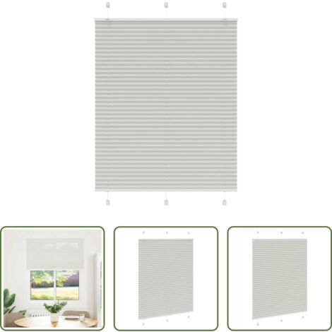 vidaXL Protezione solare -  Tenda Plissettata Grigio Chiaro 105x100 cm Larghezza Tessuto