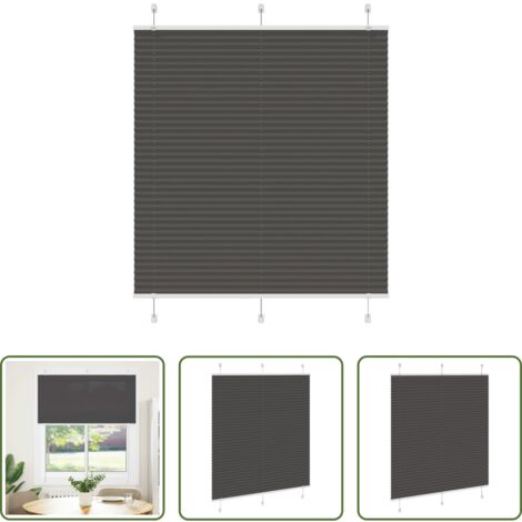 vidaXL Protezione solare -  Tenda Plissettata Nera 120x150 cm Larghezza Tessuto 119,4 cm