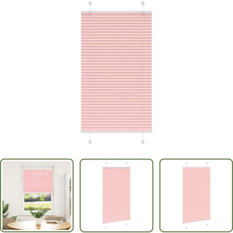 vidaXL Protezione solare -  Tenda Plissettata Rosa 75x100 cm Larghezza Tessuto 74,4 cm