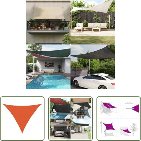 vidaXL Protezione UV -  Vela Parasole 160 g/m² Arancione 4x4x5,8 m in HDPE