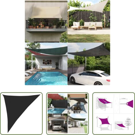 vidaXL Protezione UV -  Vela Parasole 160 g/m² Nera 3x4x5 m in HDPE
