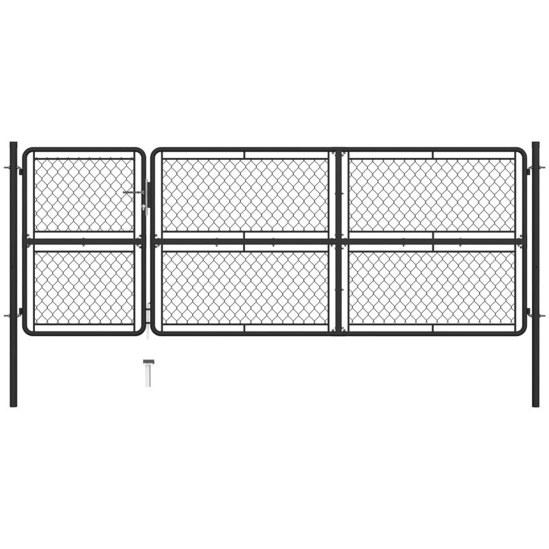 

Puerta de jardín de acero gris antracita 125x350 cm - Antracita - Vidaxl