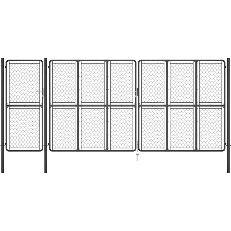

Puerta de jardín de acero gris antracita 150x495 cm - Antracita - Vidaxl