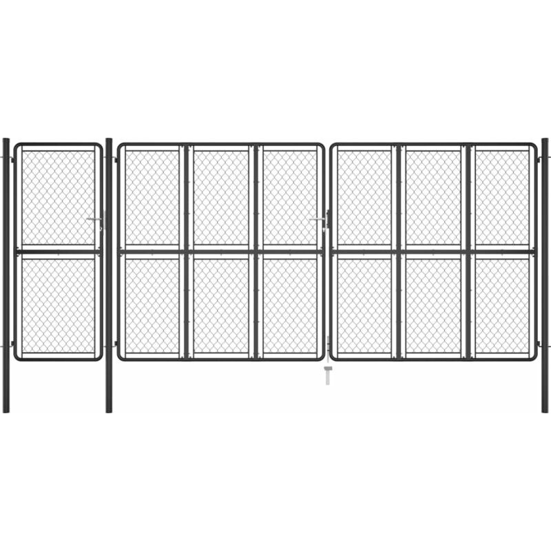 

Puerta de jardín de acero gris antracita 200x495 cm - Antracita - Vidaxl