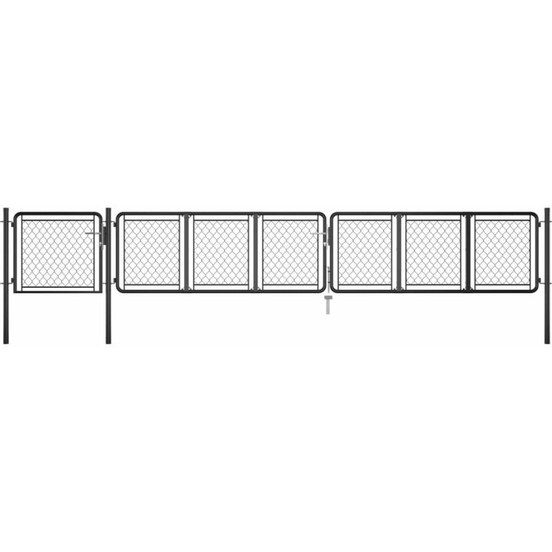 

Puerta de jardín de acero gris antracita 75x495 cm - Antracita - Vidaxl