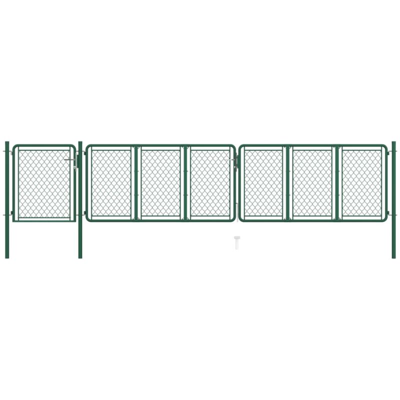 

Puerta de jardín de acero verde 100x495 cm - Verde - Vidaxl