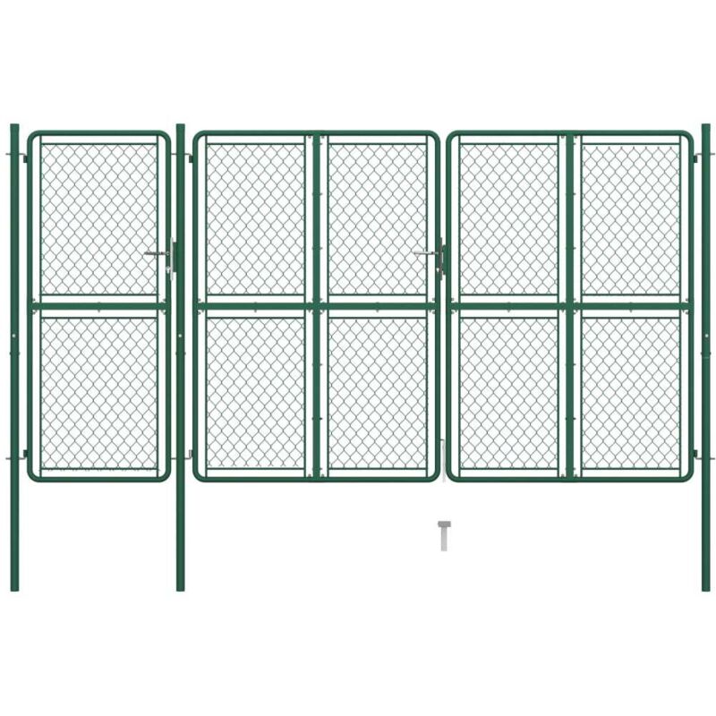 

Puerta de jardín de acero verde 150x395 cm - Verde - Vidaxl