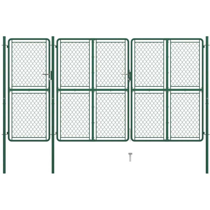 

Puerta de jardín de acero verde 175x395 cm - Verde - Vidaxl