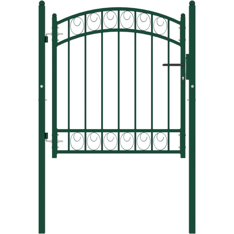

Puerta de jardín con arco superior acero verde 100x100 cm - Verde - Vidaxl