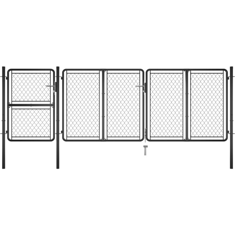 

Puerta de jardín de acero gris antracita 125x395 cm - Antracita - Vidaxl