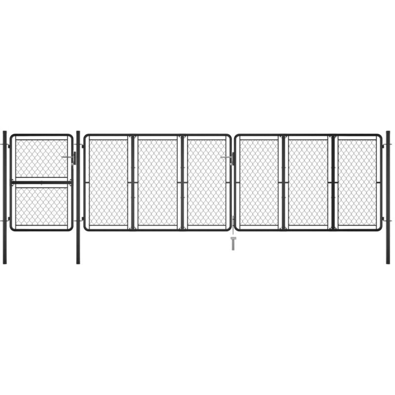 

Puerta de jardín de acero gris antracita 125x495 cm - Antracita - Vidaxl