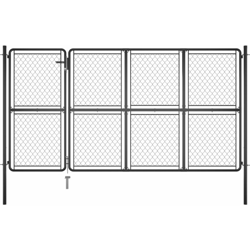 

Puerta de jardín de acero gris antracita 175x350 cm - Antracita - Vidaxl