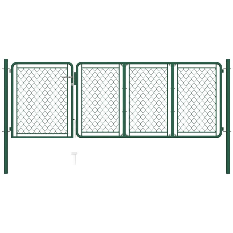 

Puerta de jardín de acero verde 100x350 cm - Verde - Vidaxl