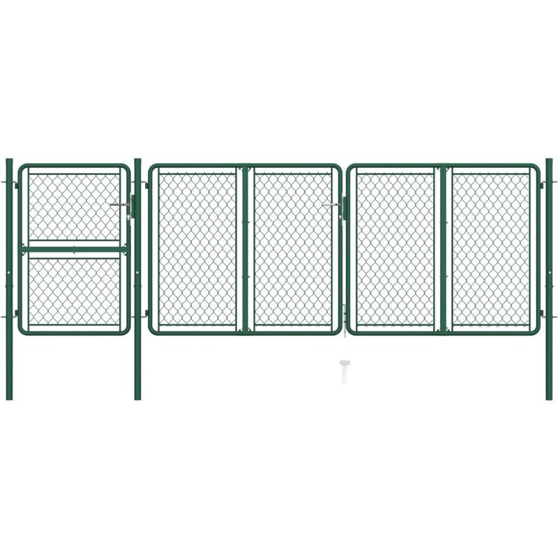 

Puerta de jardín de acero verde 125x395 cm - Verde - Vidaxl