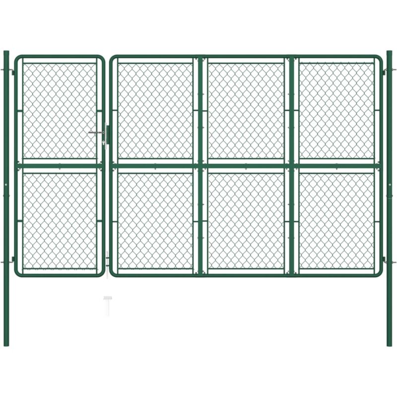 

Puerta de jardín de acero verde 150x350 cm - Verde - Vidaxl