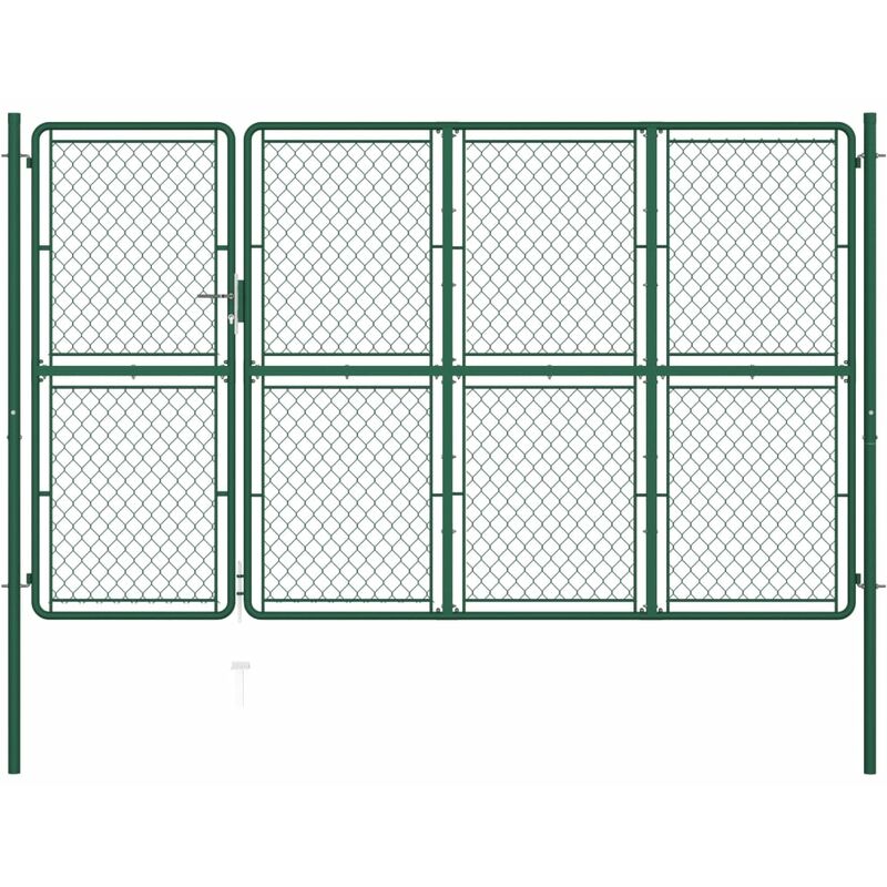 

Puerta de jardín de acero verde 200x350 cm - Verde - Vidaxl