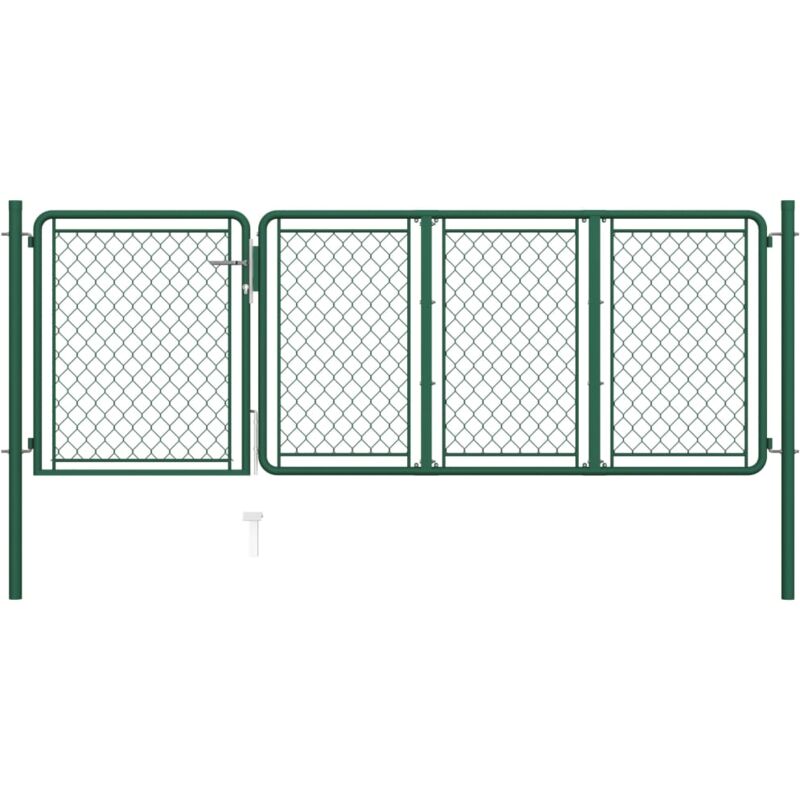 

Puerta de jardín de acero verde 75x350 cm - Verde - Vidaxl