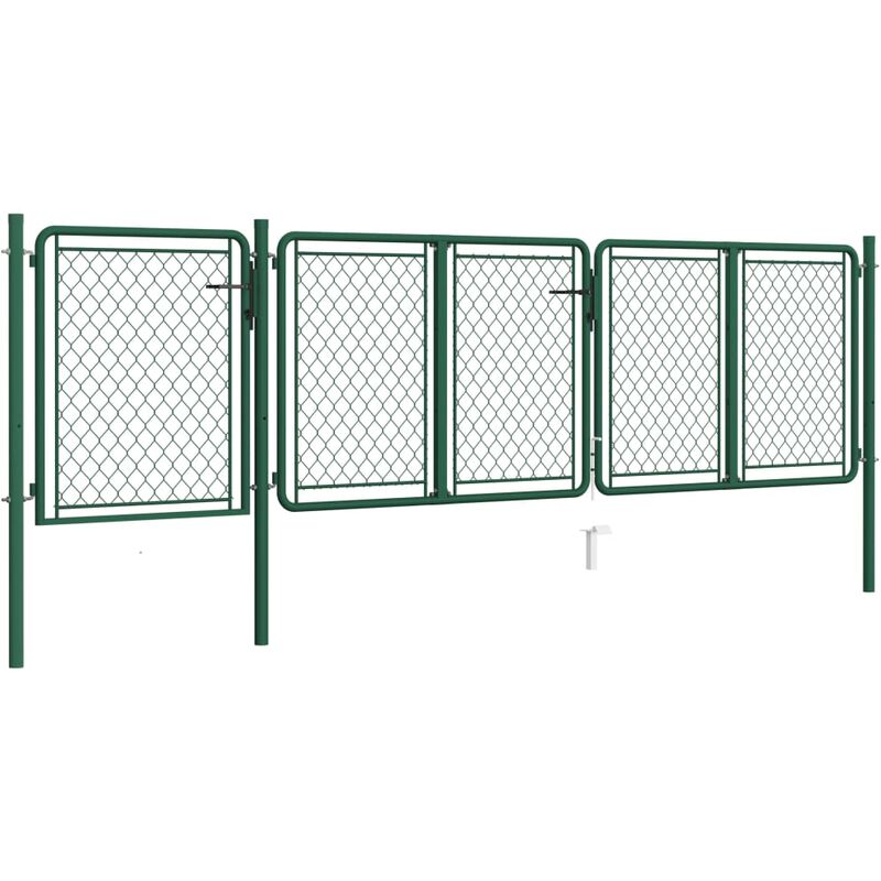 

Puerta de jardín de acero verde 75x395 cm - Verde - Vidaxl