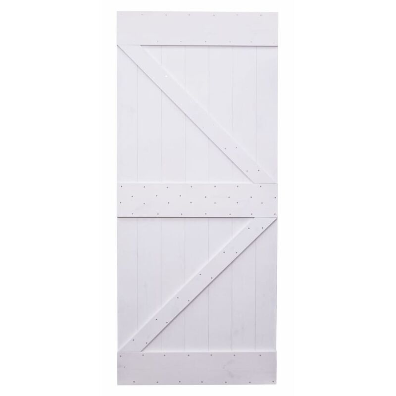 

vidaXL Puerta de madera maciza de pino blanco 90x210 cm - Blanco