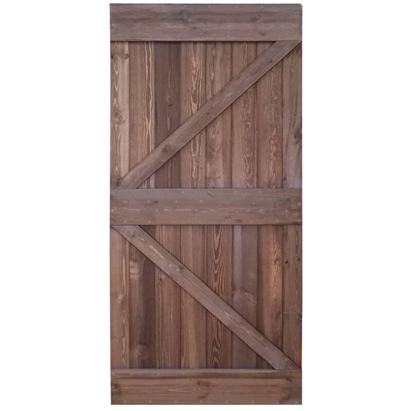 

vidaXL Puerta de madera maciza de pino marrón oscuro 100x210 cm - Marrón