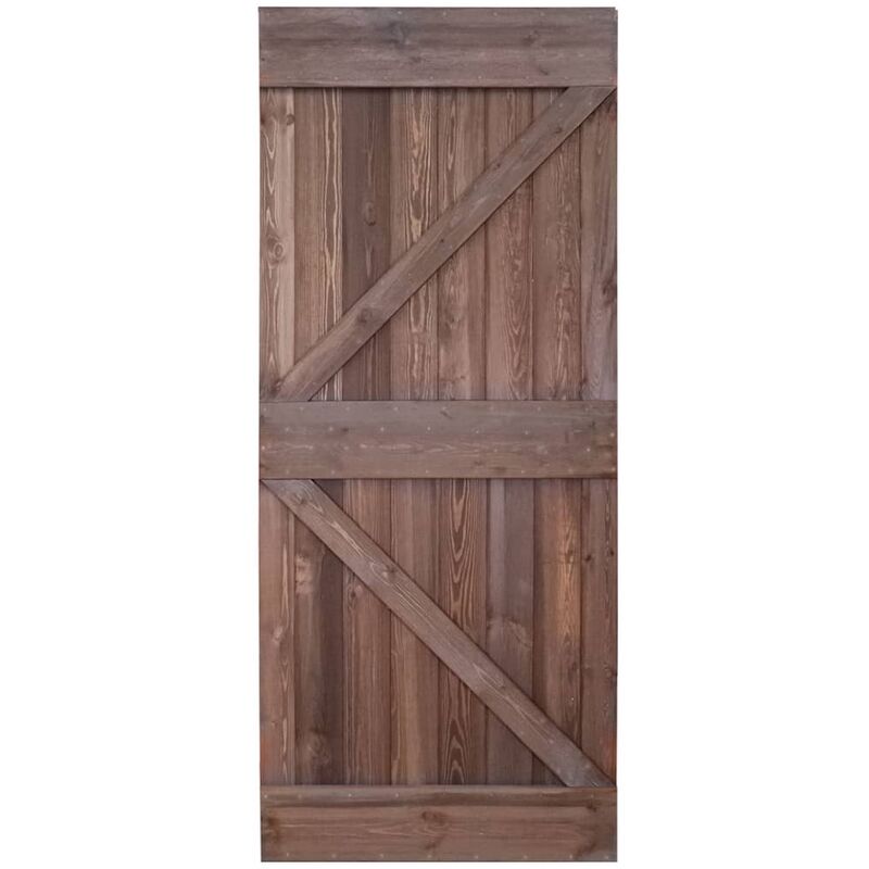

vidaXL Puerta de madera maciza de pino marrón oscuro 80x210 cm - Marrón