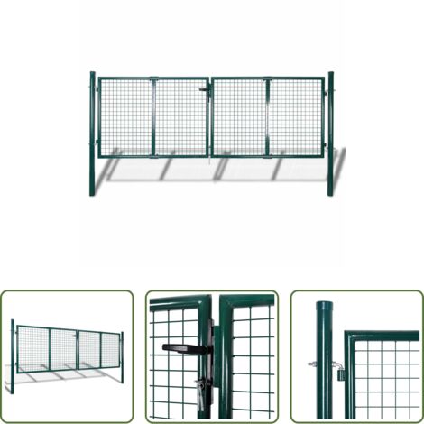 vidaXL Puerta de malla -  Puerta de malla para jardín valla reja pared 300x75 cm