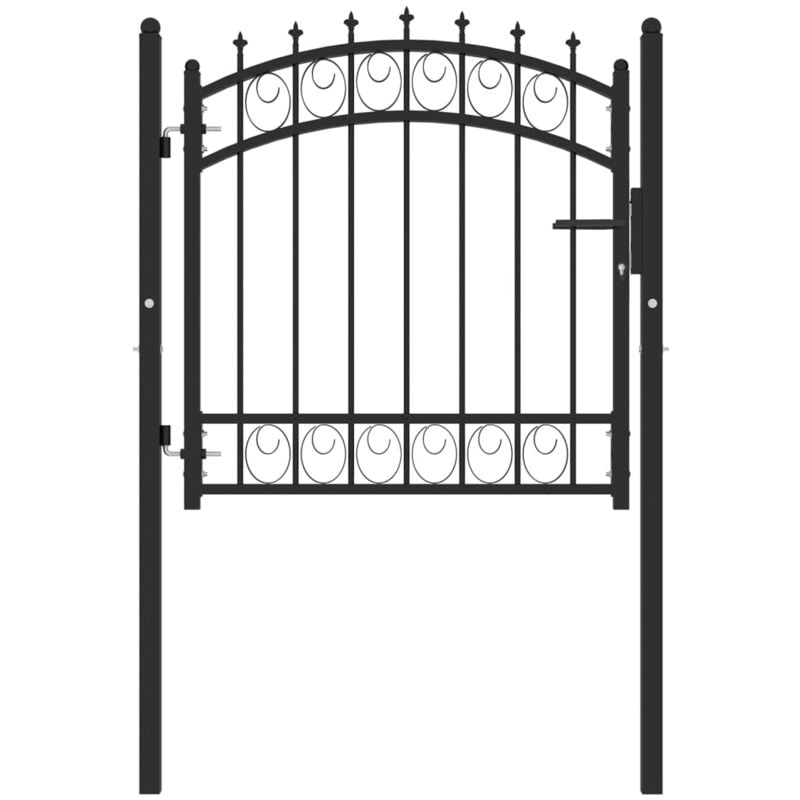 

Puerta de valla con picos acero negro 100x100 cm - Negro - Vidaxl