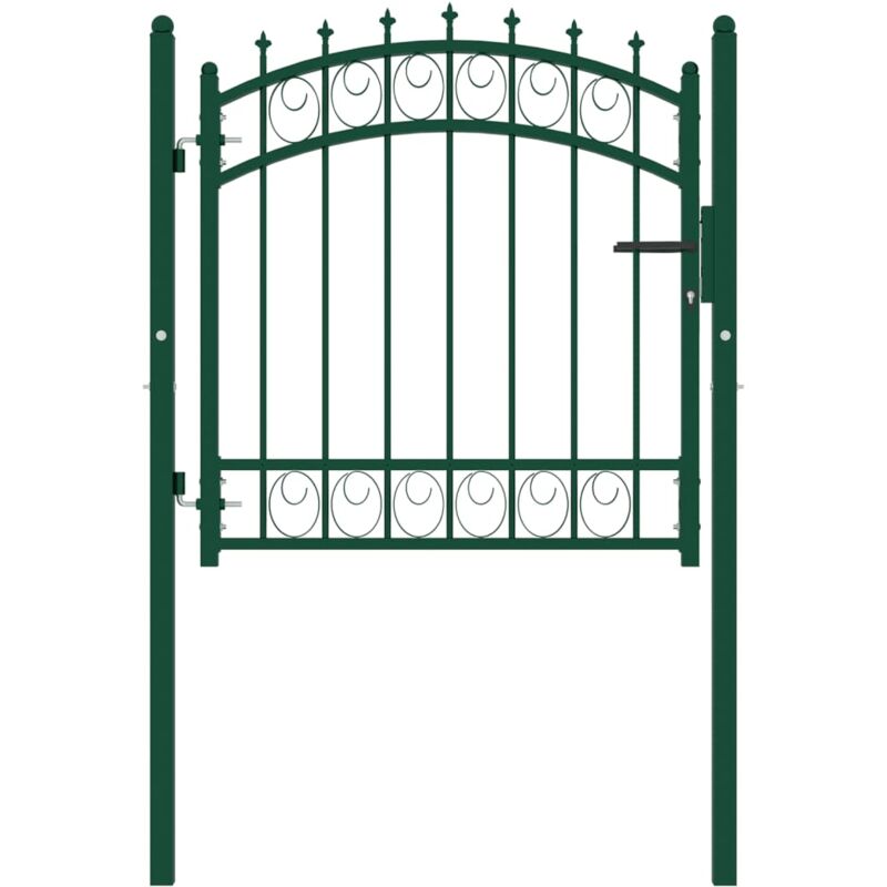 

Puerta de valla con picos acero verde 100x100 cm - Verde - Vidaxl