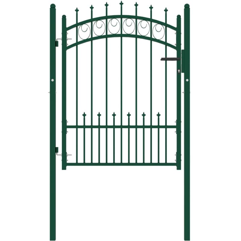 

Puerta de valla con picos acero verde 100x125 cm - Verde - Vidaxl