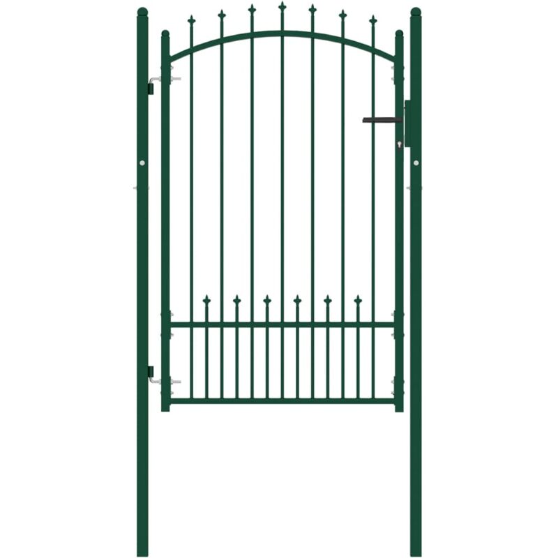 

Puerta de valla con picos acero verde 100x150 cm - Verde - Vidaxl