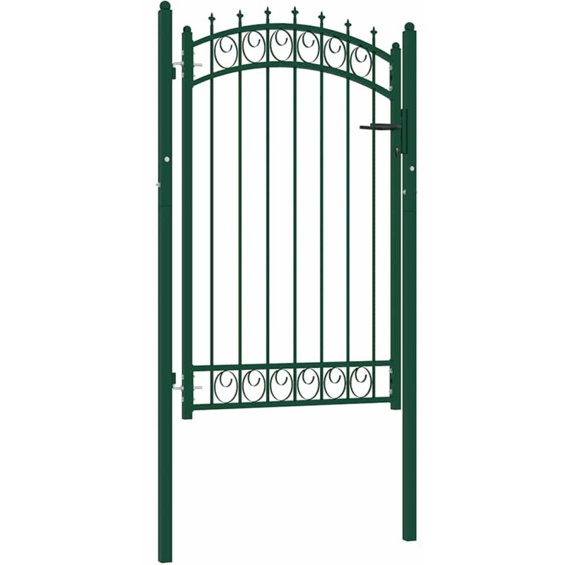 

Puerta de valla con picos acero verde 100x150 cm - Verde - Vidaxl