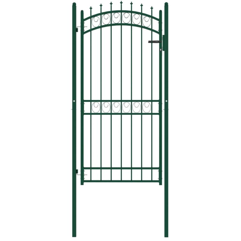 

Puerta de valla con picos acero verde 100x200 cm - Verde - Vidaxl