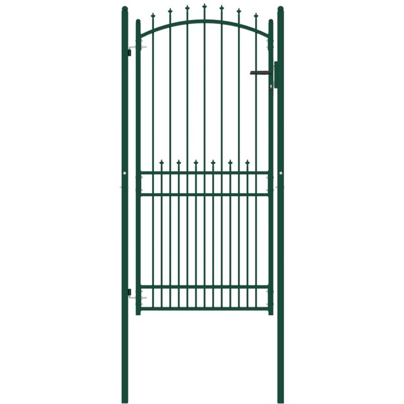 

Puerta de valla con picos acero verde 100x200 cm - Verde - Vidaxl