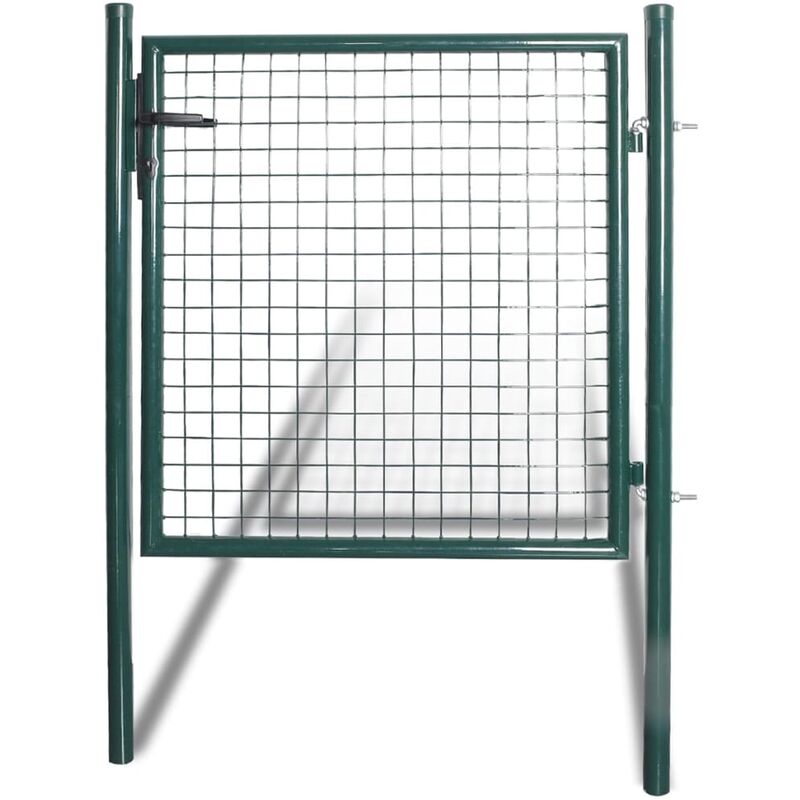 

Puerta de valla de acero con recubrimiento en polvo - Verde - Vidaxl