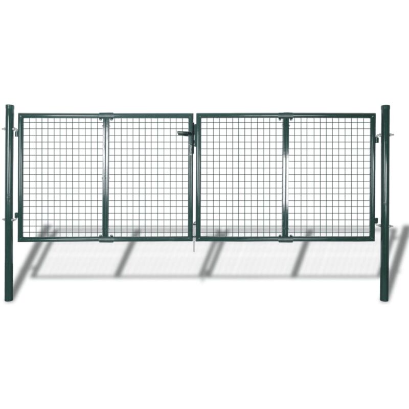 

vidaXL Puerta de Malla de Jardín Verja de Pared de Acero Verde 306x175 cm - Verde