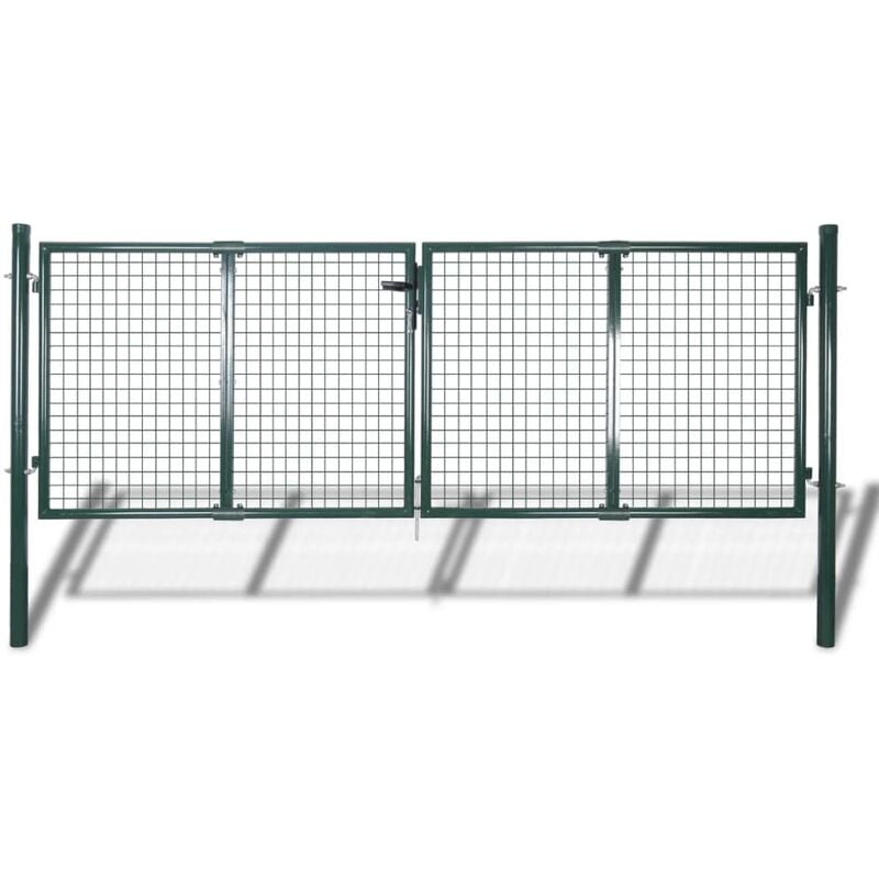

Puerta de Malla de Jardín Verja de Pared de Acero Verde 289x75cm/306x125cm - Verde - Vidaxl
