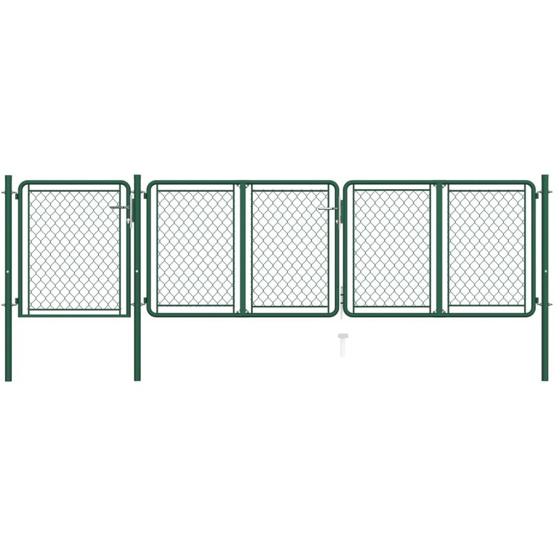 

Puerta de valla de jardín acero verde 100x395 cm - Verde - Vidaxl